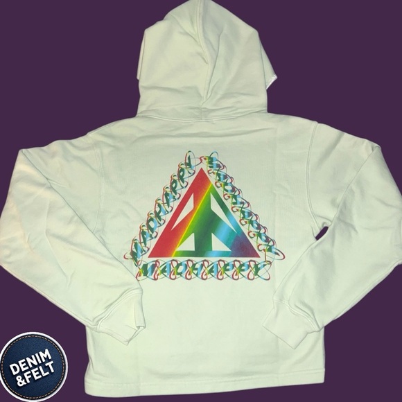 MadHappy Light Sage Green Rainbow Geometric Print Graphic Pullover/Hoodie | NEW - Picture 1 of 10